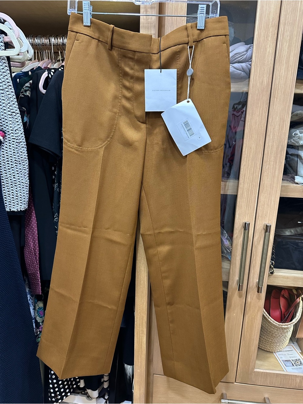 Victoria Beckham cropped kick trouser - Tobacco